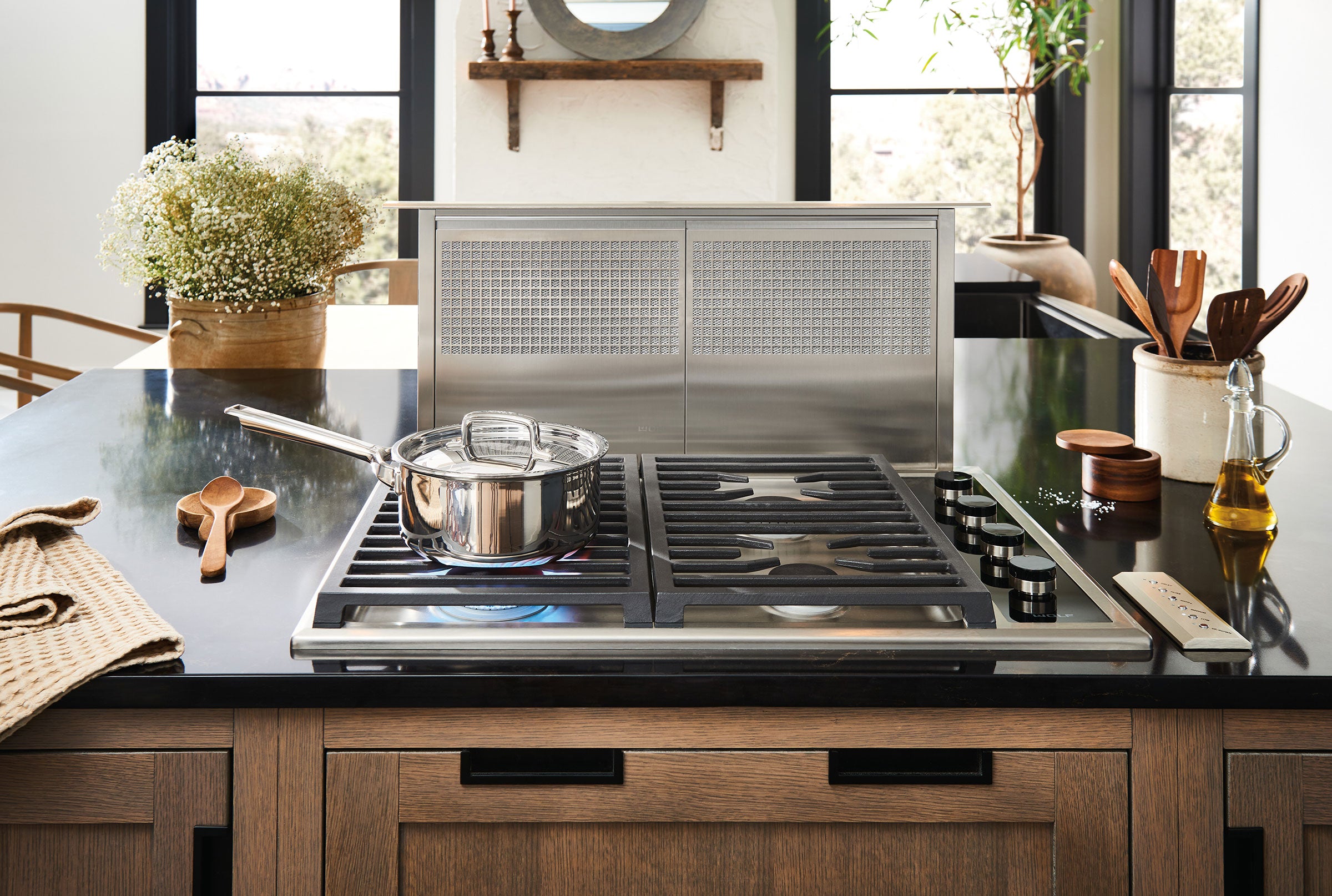 Gas cooktop by Wolf available at Expressions Home Gallery / Reece Bath & Kitchen
