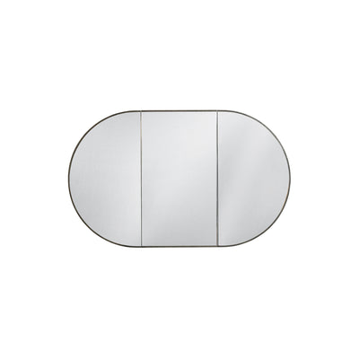 60" Halo Mirrored Cabinet, Three Doors, Pony Oak