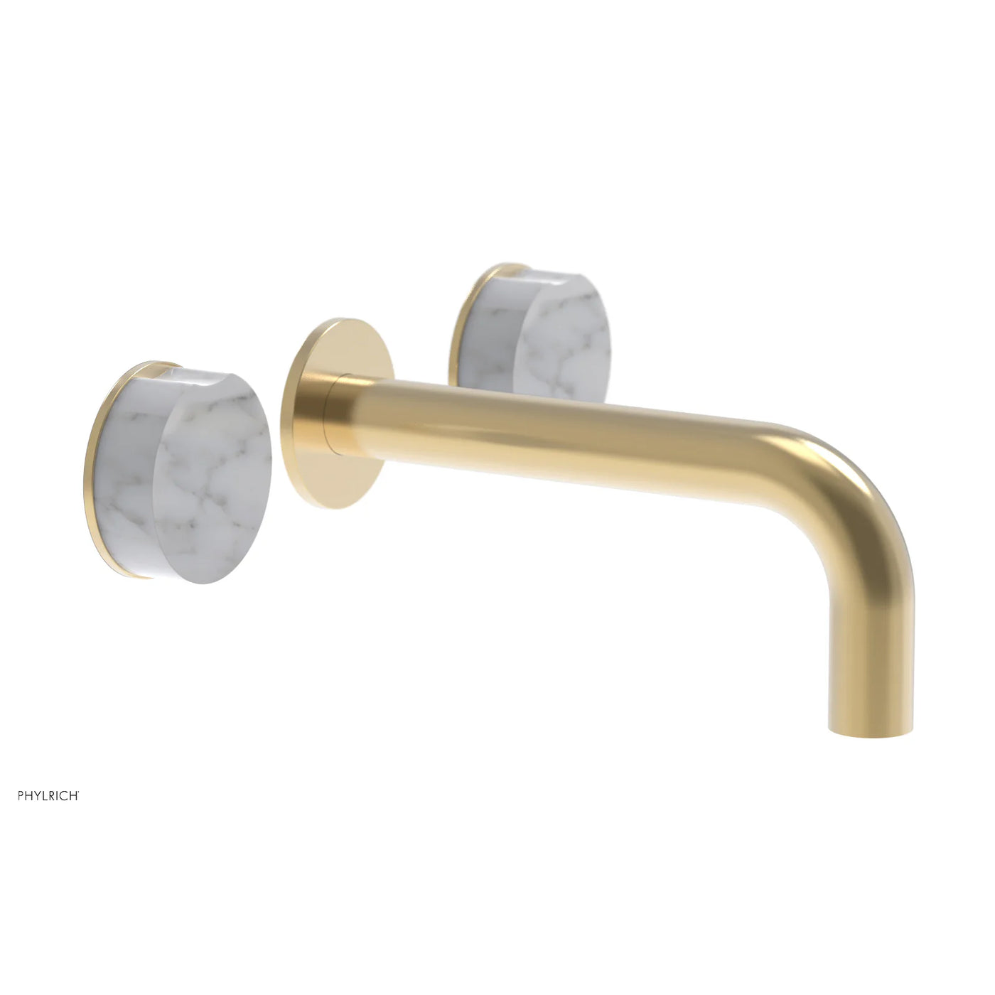 CIRC - Wall Lavatory Set, Marble Handles