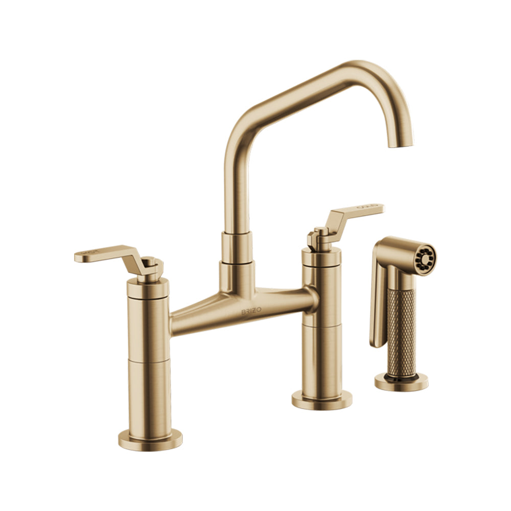 Litze® Bridge Faucet with Angled Spout and Industrial Handle