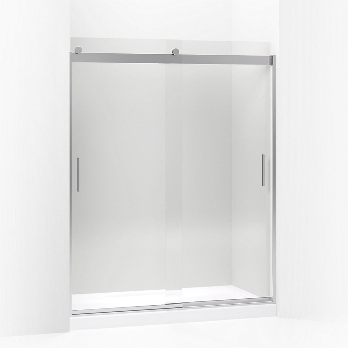 74" H x 56-5/8 - 59-5/8" W Levity® Sliding shower door with 3/8" thick Crystal Clear glass