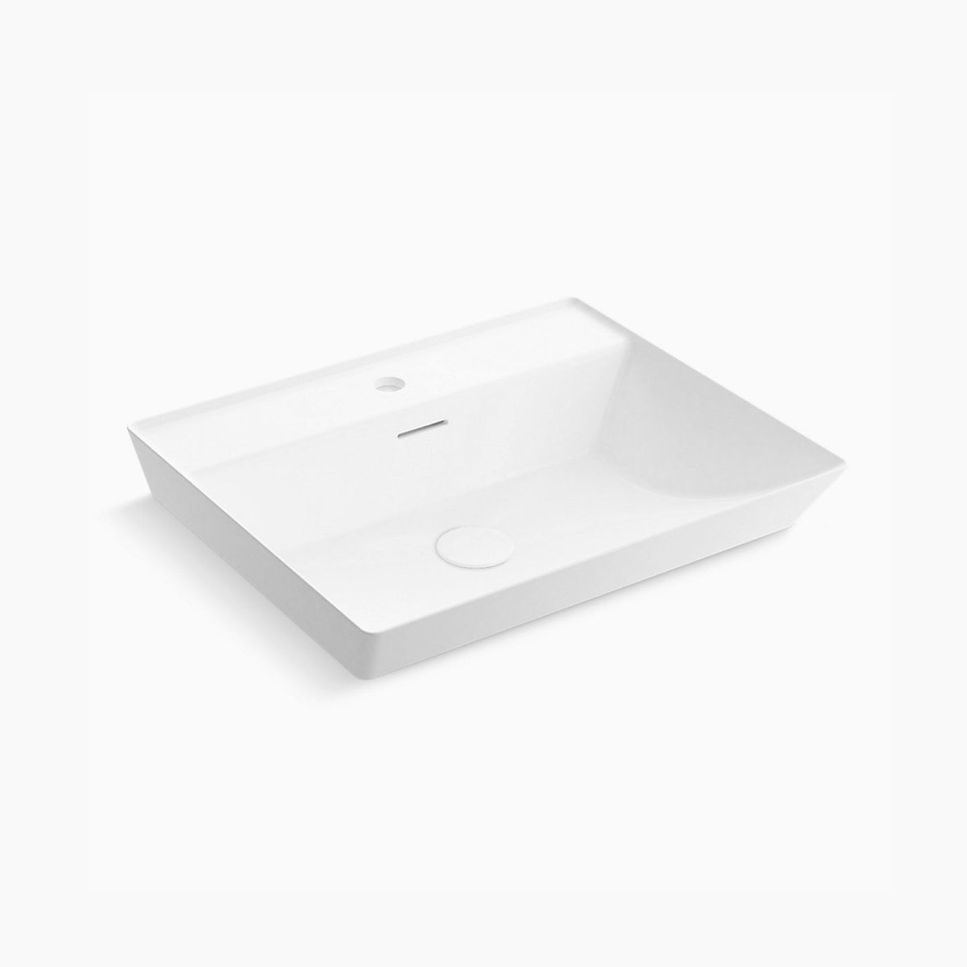 23" Brazn™ rectangular semi-recessed vessel bathroom sink