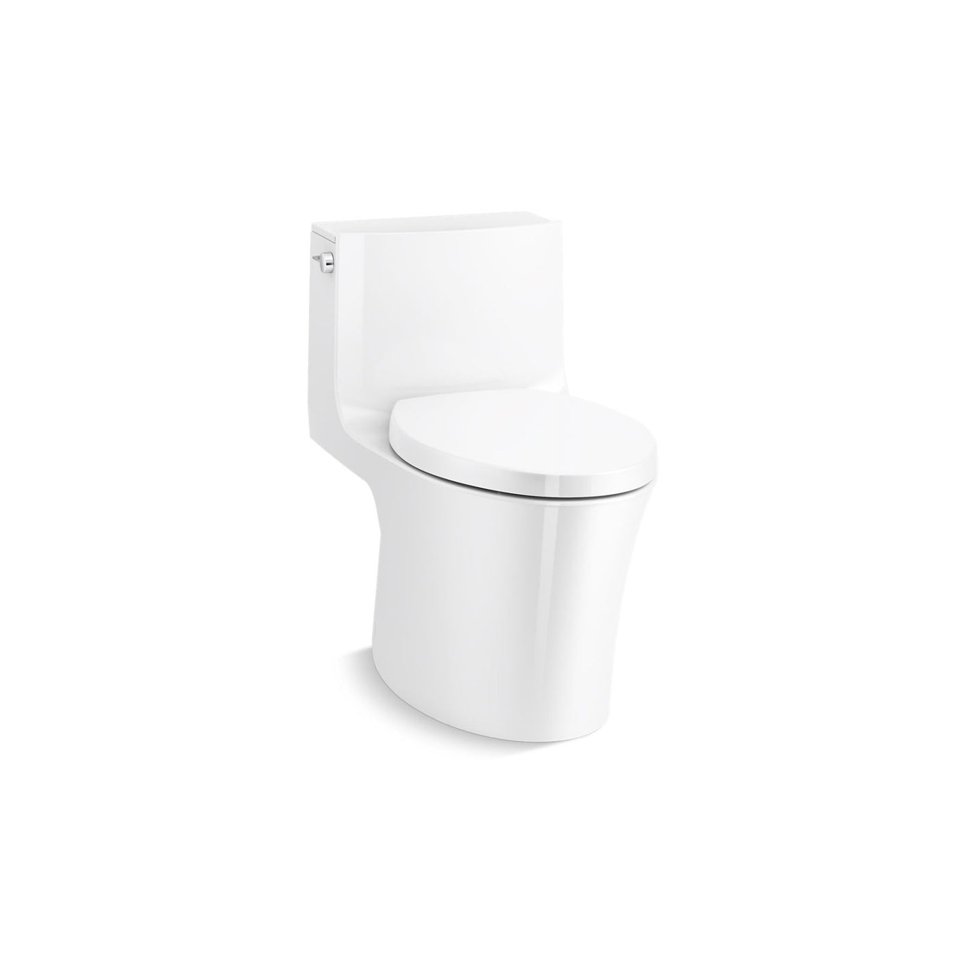 Veil® One-piece elongated toilet with skirted trapway, dual-flush
