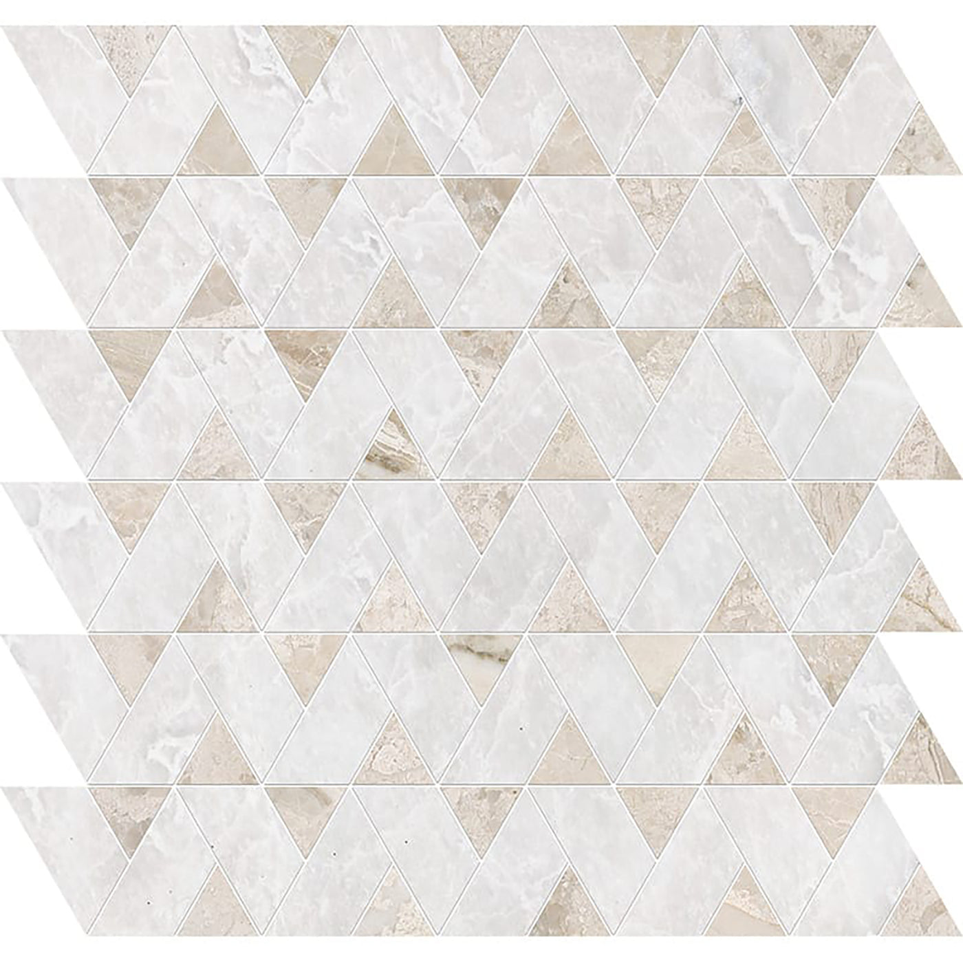 12 3/8″ x 12 3/8″ Iceberg, Diana Royal Polished Monte Marble Mosaic