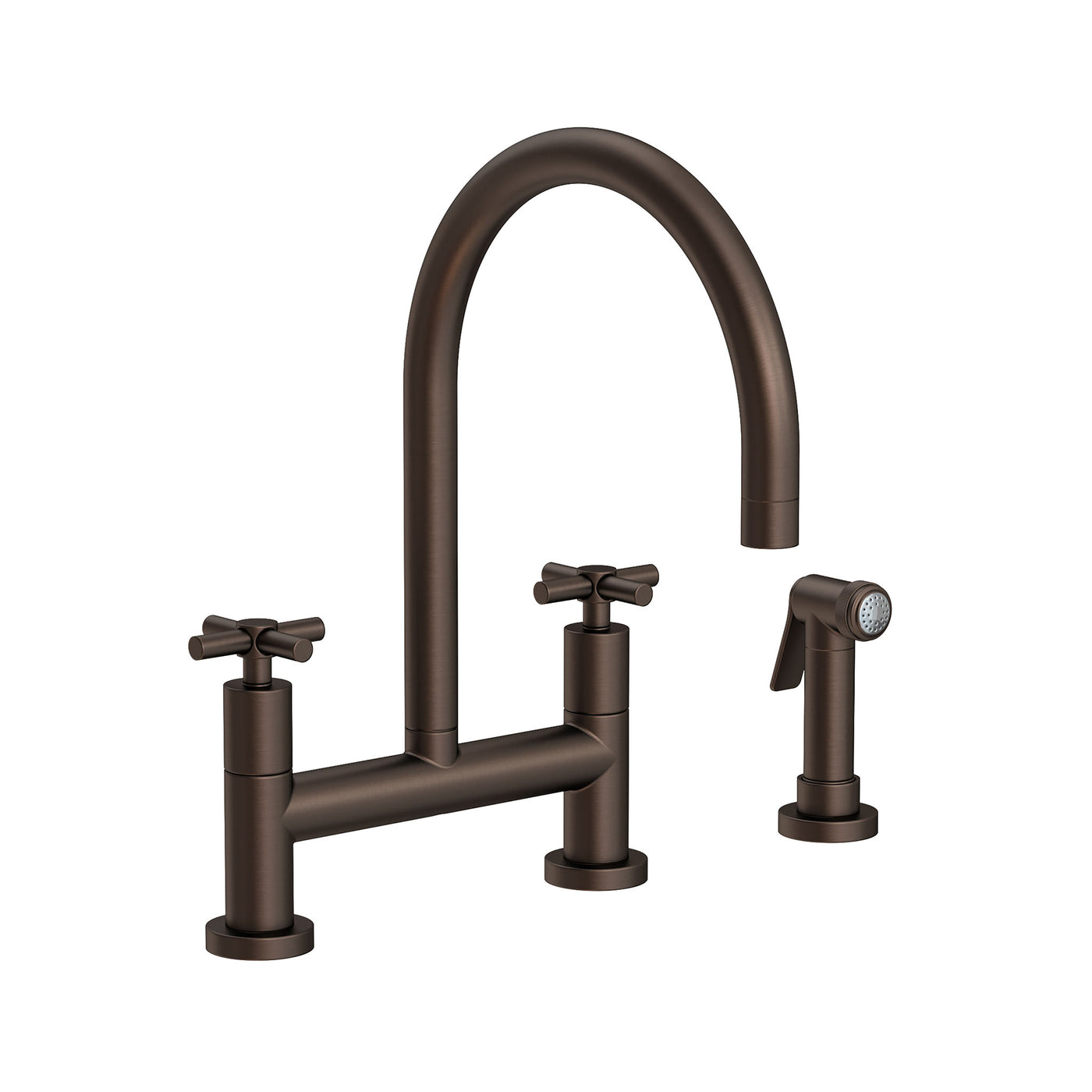 East Linear Kitchen Bridge Faucet with Side Spray