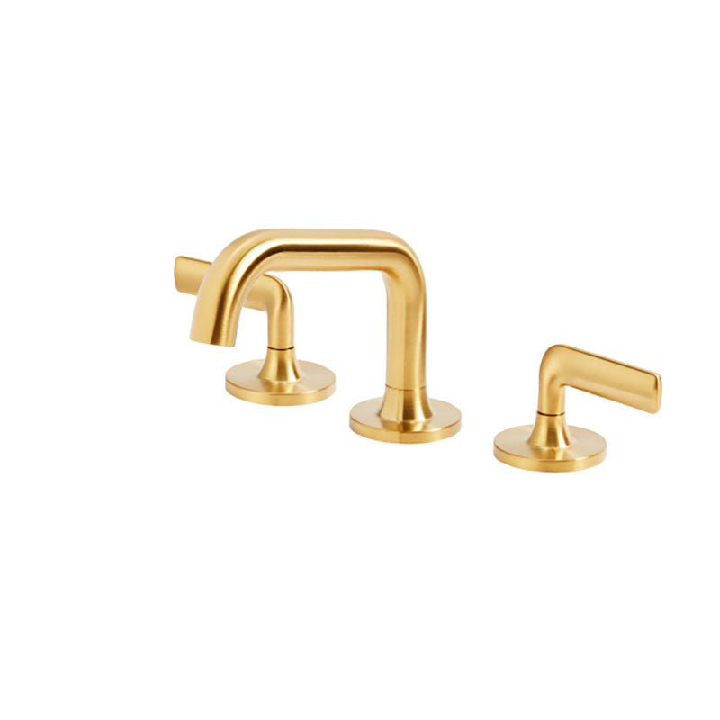 Solus Widespread Lavatory Faucet with Deck Brushed Gold