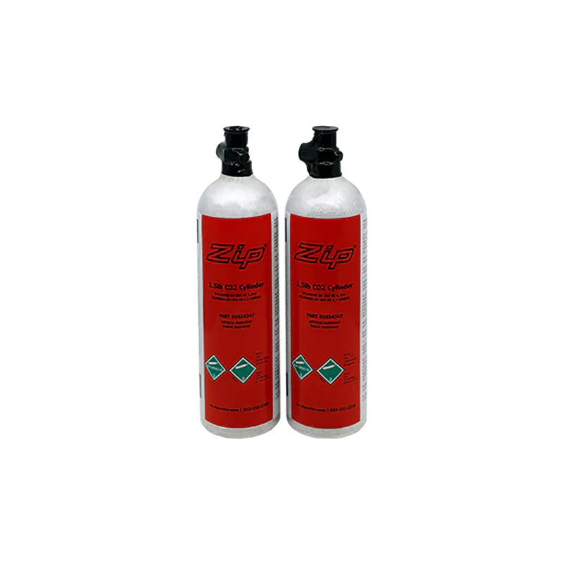 Zip 2 x 1.5lb CO2 refillable/recyclable cylinders